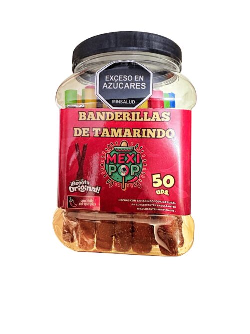 Banderillas de tamarindo con chile picante mexipop x50 unidades