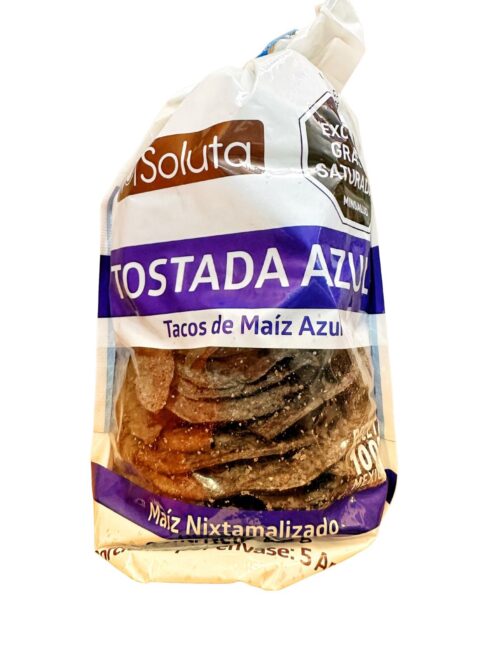 Tostadas de maíz azul nixtamalizado