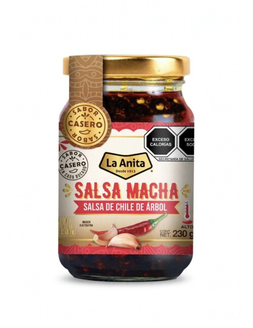 Salsa macha chile de árbol